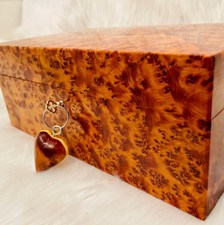 Portagioie grande chiudibile a chiave thuya legno burl portagioie organizer con chiave