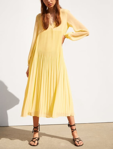 Zara giallo pallido maxi abito - zara,
