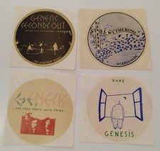  GENESIS VERY RARE SET 4 OLD OFFICIAL STICKERS FROM HIT AND RUN (PHIL COLLINS) 