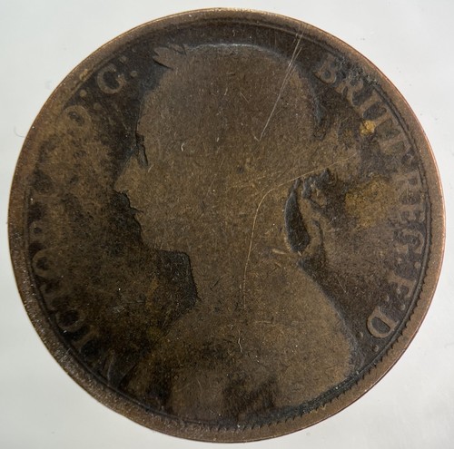 1892 victoria one penny coin - 1892,