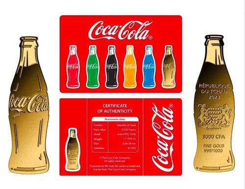Moneta oro coca cola forma - coca,