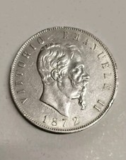 REGNO D'ITALIA VITTORIO EMANUELE II 5 LIRE 1872 MILANO ARGENTO MASSICCIO 