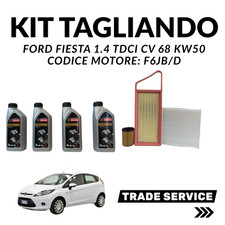 Kit Tagliando Ford Fiesta 1.4 Tdci 4 LT Ford 5w30 + 3 Filtri 50kw 68 2012