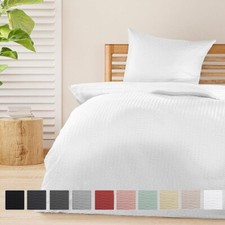  Biancheria da letto Seersucker effetto reversibile set letto copripiumino microfibra