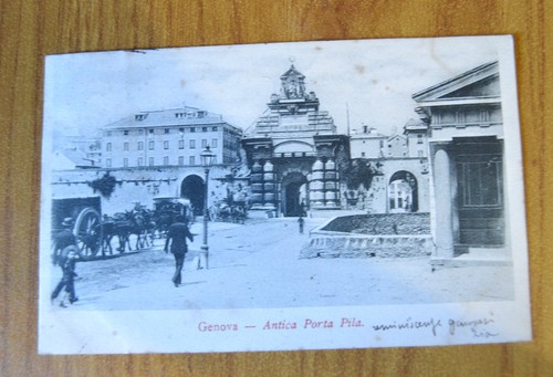 Cartolina genova antica porta - cartolina,