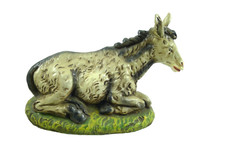 VECCHIA STATUINA PRESEPE MADE IN ITALY CARTAPESTA ASINELLO  ASINO 24CM VINTAGE