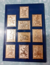 TOPOLINO -10 FRANCOBOLLI IN METALLO. OPERAZIONE QUACK. Vintage Completa