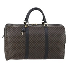 Borsa CELINE Macadam Canvas Boston pelle PVC nero oro Auth 146287