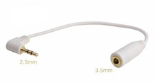Jack - Adattatore 2,5mm Connettore A 3,5mm Spinotto Bianco