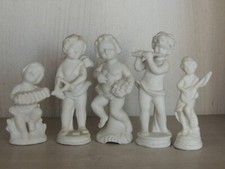 Gruppo di 5 Putti in porcellana biscuit,Vintage