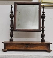 Antica toletta da appoggio- Noce massello- Specchio coevo, primi '900