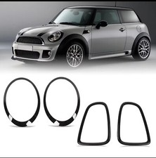 Modanature Fari  Nero Lucido Per Mini R56 R57 R58 R59 Cooper S JCW 2007/2015