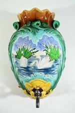 Fontana da parete in ceramica Art Nouveau STILE LIBERTY ° probabilmente Sarreguemines France 