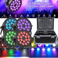 8pz 270W RGBW 18 LED Par Faretto Luce di Palco con Flightcase DMX Giorno di Natale