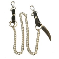 Catena jeans da pantaloni portafoglio portachiavi con corno portafortuna pietra