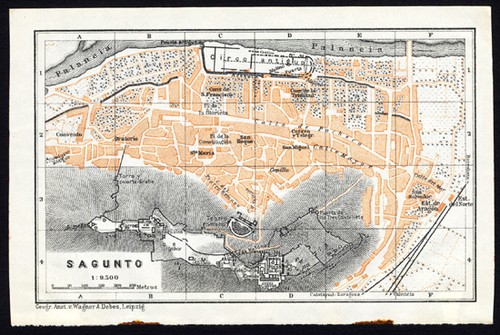 Mappa antica spagna piano - mappa, di