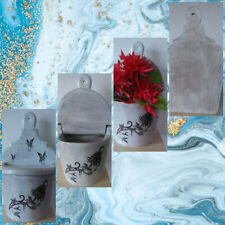 PORTA VASO DA PARETE PORTAFIORI FIORIERA SOSPESA IN LEGNO SHABBY E DECORI