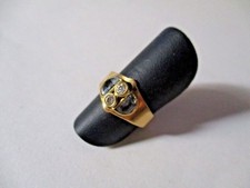 Anello oro con zirconi e topazio azzurro Scontato 3,8gr