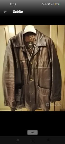 Giacca pelle uomo marrone - giacca,