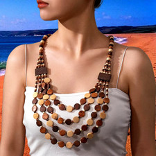 Collana in legno donna boho
