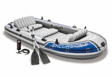 Nuovo Intex Excursion 5 Persone Gonfiabile, Pesca Acqua Fiume Zattera Set Remi