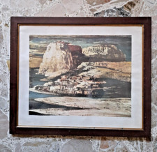 Litografia a colori di Salvatore Fiume - Paesaggio