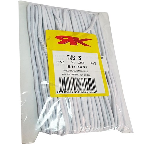 Elastico bianco filo tubolare - bianco,