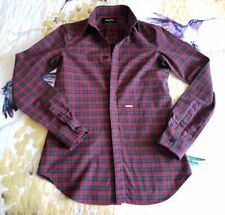Dsquared2 Camicia Donna Scozzese,quadri,rosso,grigio e nero,cotone,logo, 40 IT S