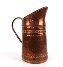 Brocca vaso in Rame forma Cilindrica Artigianale Vintage D'epoca Antico Battuto