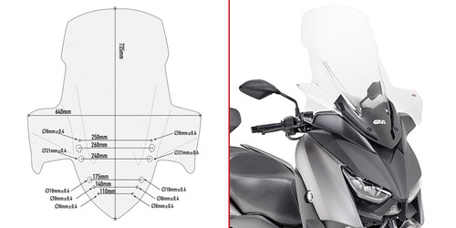 Givi d2136st parabrezza yamaha - parabrezza,