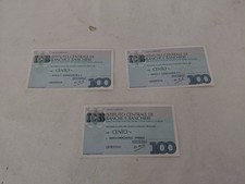 3 assegni circolari 100 Lire