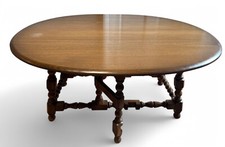 Tavolo da pranzo vintage Ercol vecchio coloniale a goccia foglia Alba dorata