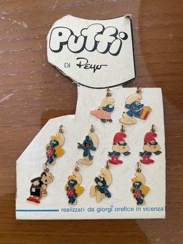 Set ciondoli puffi anni 80 - puffi,