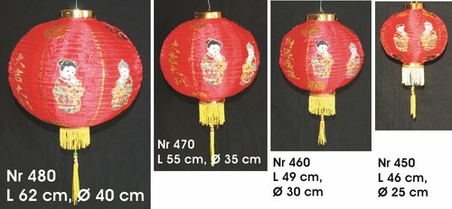 Lampione nylon rosso 4 - pz.,
