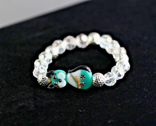 Bracciale perline gatto - gatto, verde