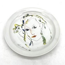 Piatto ceramica - Ernesto Treccani - "Fanciulla" 1981 vintage Multiplo d'Arte