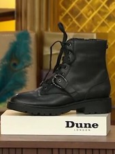 Stivaletto Dune London in pelle con fibbia impreziosita e zip NERO UK 5 EU 38 nuovo