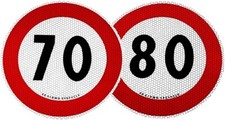 Contrassegno Limite Velocità 70 e 80 km/h Omologati EU rifrangenti materiale 3M