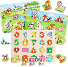 3 Pezzi Puzzle Legno Bambini 2 3 4 - Giochi Bambini 2 3 Anni - Giochi Montessori