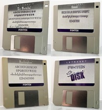FONTEK VINTAGE font Mac 3,5" floppy disk 3 font + disco DEMO + UTENTE e Prod. GUIDA