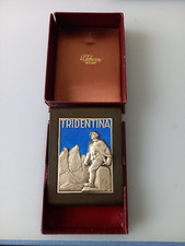 PLACCA IN ARGENTO E SMALTI BASE BRONZO TRIDENTINA ALPINI CON SCATOLA WW2