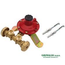 MINI CENTRALINA CON ATTACCO PER 2 BOMBOLE GAS GPL PROPANO CON REGOLATORE DA 4 KG