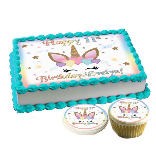 Cake topper viso - , unicorno