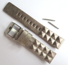DIESEL Original Cinturino In Pelle DZ5515 Bracciale Argento 18 Mm