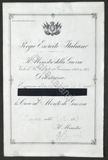WWI - Attestato Croce al Merito di Guerra - Sottotenente Arditi - 1921