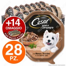 Cesar Ricette di Campagna Cibo per Cani Manzo e Tacchino - 42 Vaschette da 150g