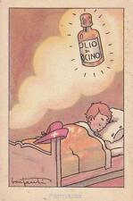 A759) FARMACIA, OLIO DI RICINO. ILLUSTRATORE BONFANTI.