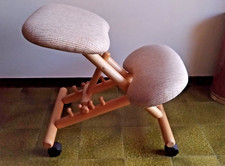 Sedia Design Ergonomica Naturale, imbottita, telaio in Legno, NUOVA