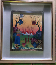 VINTAGE - ANTICO QUADRO OLIO SU TELA  NAIF KOCOVIC PRIMA  1970 +  CERTIFICAZIONE