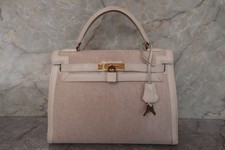 HERMES Kelly 32 Toile H Borsa